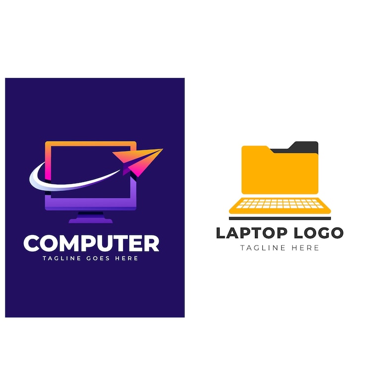 Vector ilustración de icono de plantilla de logotipo de reparación de computadora de vector y computadora portátil