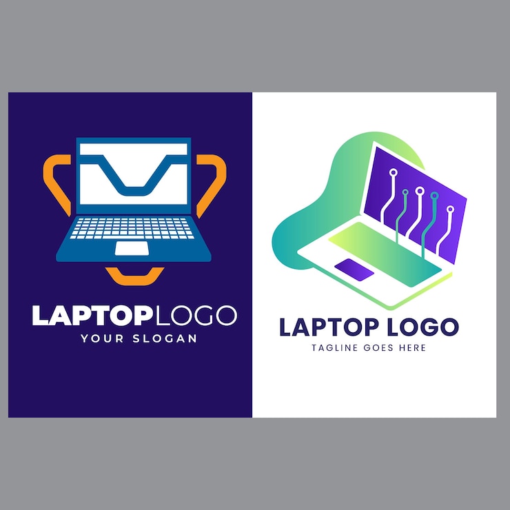 Vector ilustración de icono de plantilla de logotipo de reparación de computadora de vector y computadora portátil