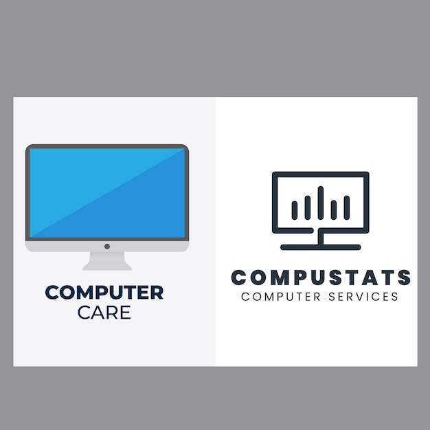 Ilustración de icono de plantilla de logotipo de reparación de computadora de vector y computadora portátil