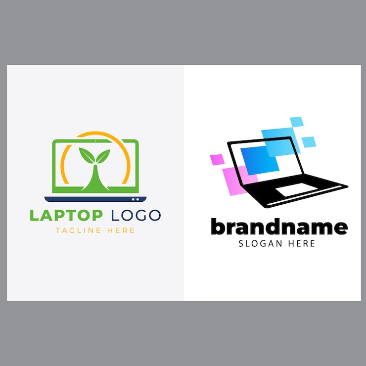 Vector ilustración de icono de plantilla de logotipo de reparación de computadora de vector y computadora portátil
