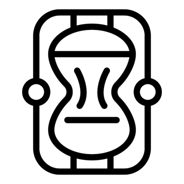 Ilustración del icono del reloj de arena en blanco y negro