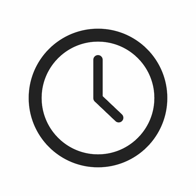 Vector ilustración del icono del reloj en estilo de contorno