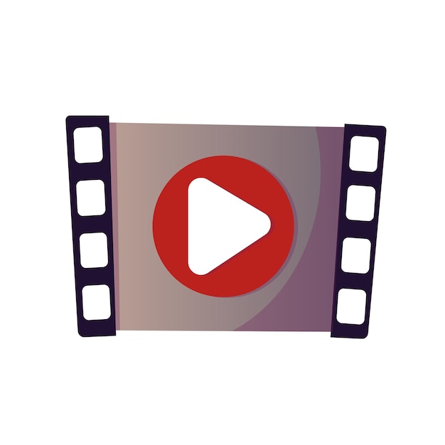Ilustración del icono del reproductor de películas en forma de pantalla de computadora