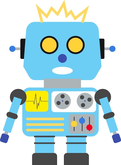 Vector ilustración del icono robot en estilo plano