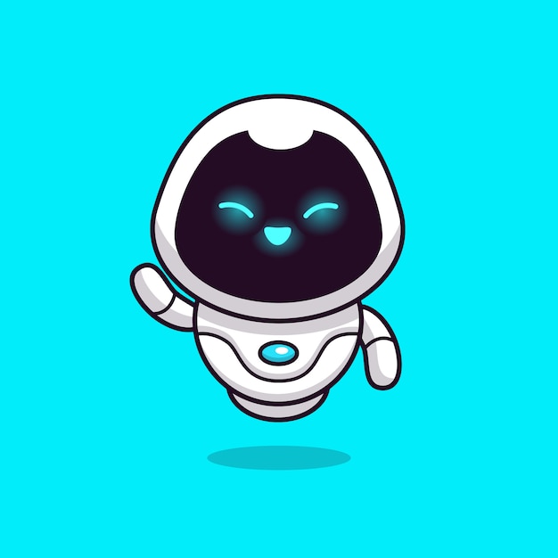 Ilustración de icono de robot lindo. Concepto de icono de robot de tecnología aislado. Estilo plano de dibujos animados