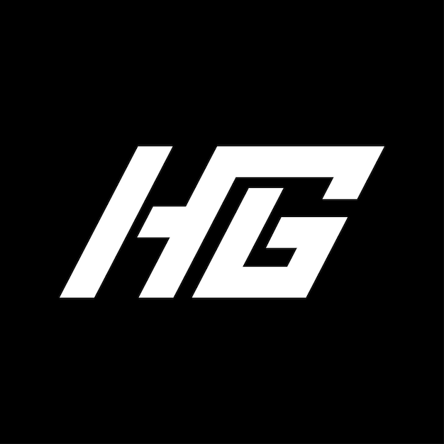Ilustración del icono del signo del vector de la letra hg