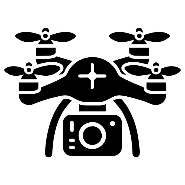 Ilustración del icono de la silueta del avión no tripulado Archivo EPS