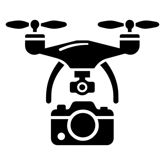 Ilustración del icono de la silueta del avión no tripulado Archivo EPS