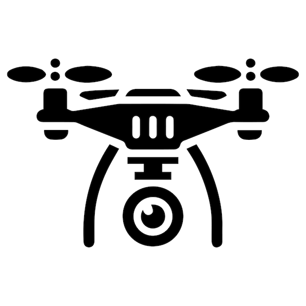 Ilustración del icono de la silueta del avión no tripulado Archivo EPS