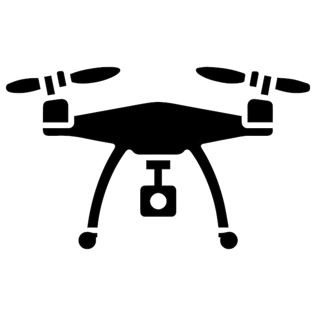 Ilustración del icono de la silueta del avión no tripulado Archivo EPS