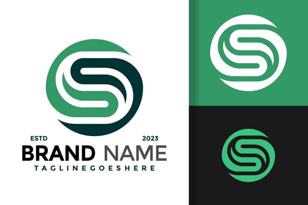 Ilustración de icono de símbolo de vector de diseño de logotipo único de letra S