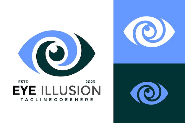 Ilustración del icono del símbolo vectorial del diseño del logotipo de la ilusión ocular