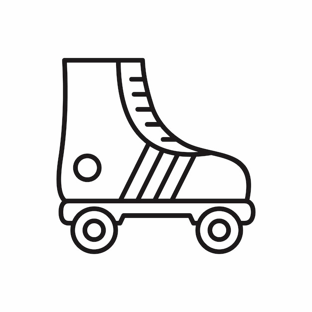 Vector ilustración del icono del skate en estilo de contorno