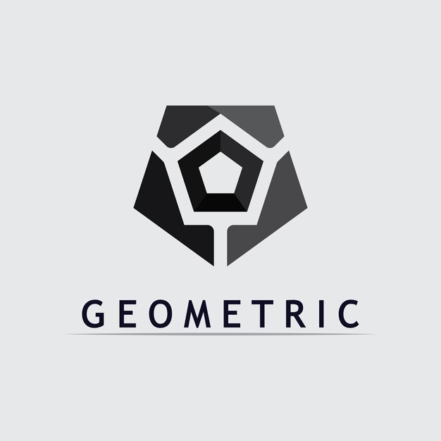Ilustración del icono de stock del logotipo geométrico y logotipo comercial
