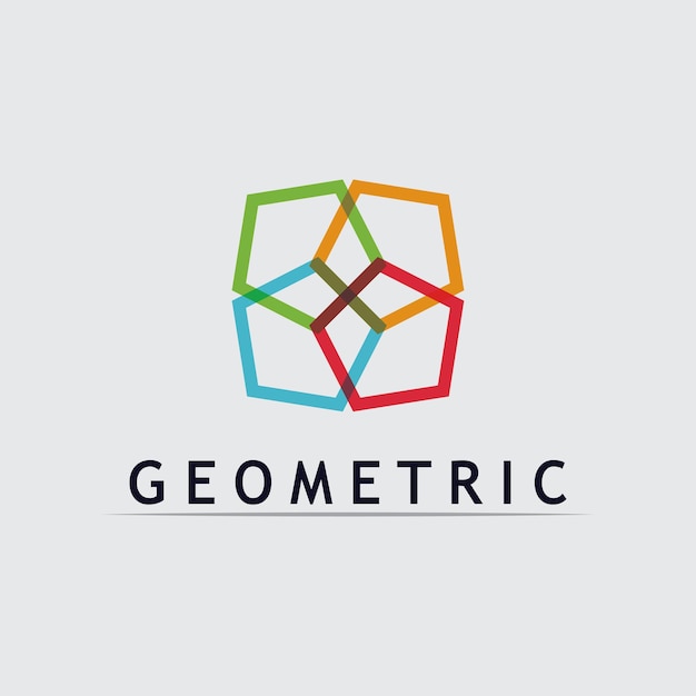 Ilustración del icono de stock del logotipo geométrico y logotipo comercial