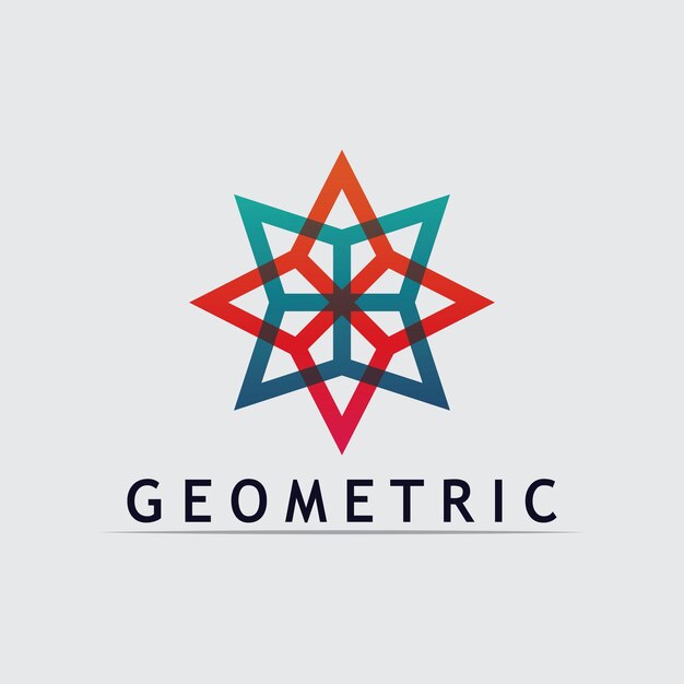 Ilustración del icono de stock del logotipo geométrico y logotipo comercial