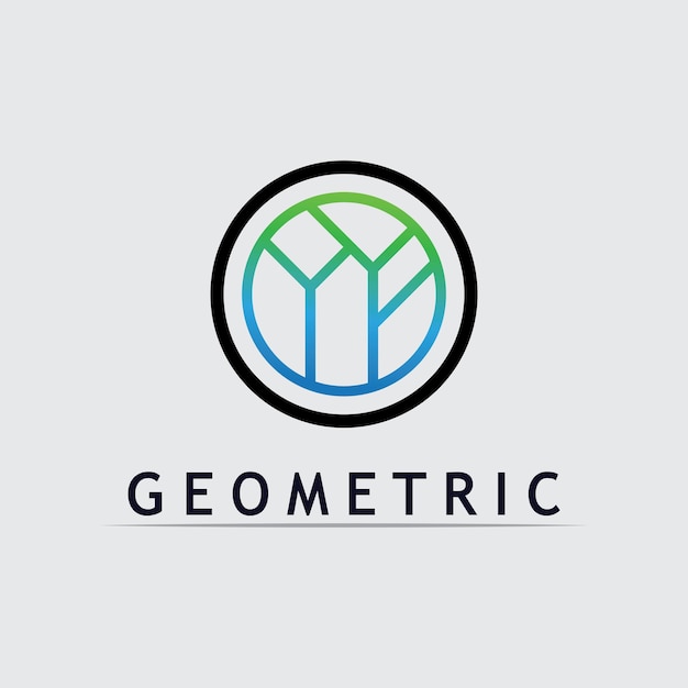 Ilustración del icono de stock del logotipo geométrico y logotipo comercial