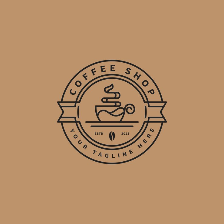 Vector ilustración del icono de la taza de café para el diseño del logotipo del sello de la cafetería