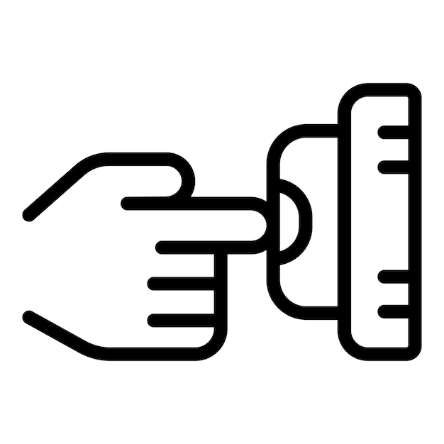 Ilustración del icono del timbre de la puerta presionado a mano