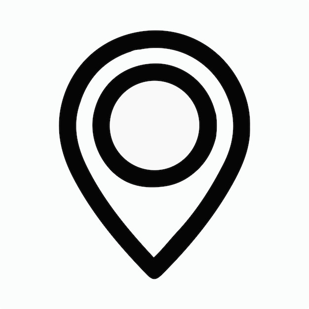Ilustración del icono de la ubicación en fondo blanco