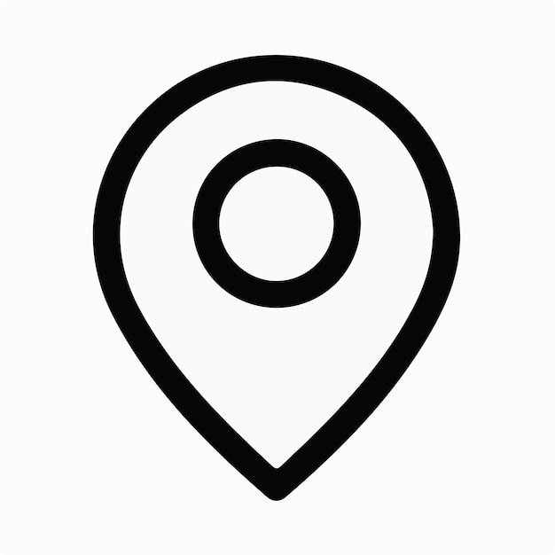 Ilustración del icono de la ubicación en fondo blanco