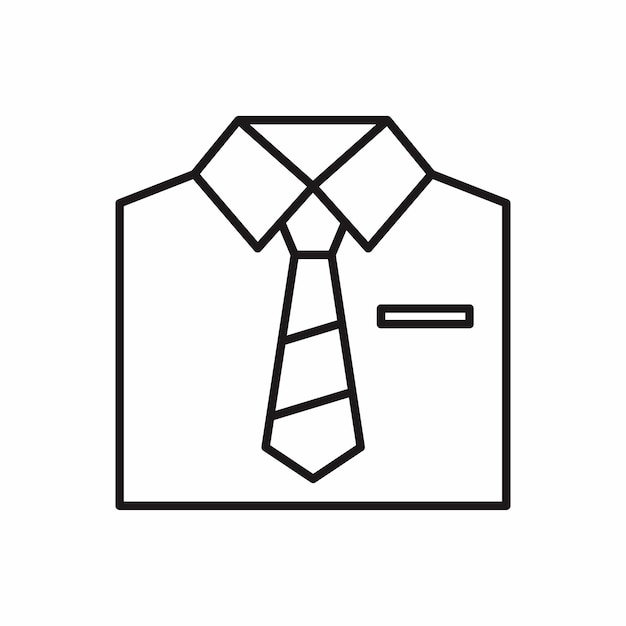 Vector ilustración del icono del uniforme de la oficina en estilo de esquema