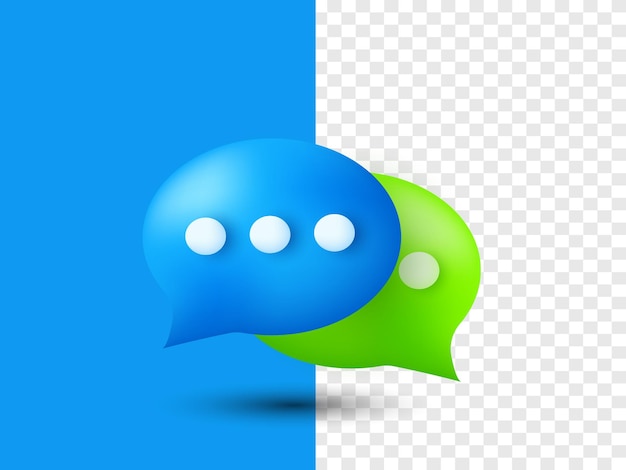 Vector ilustración icono vector 3d realista chat burbuja conversación diálogo mensajero en línea aislado en el fondo