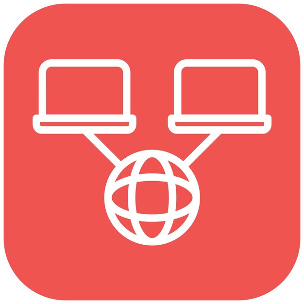 Ilustración del icono del vector de accesibilidad de red del conjunto de iconos de red