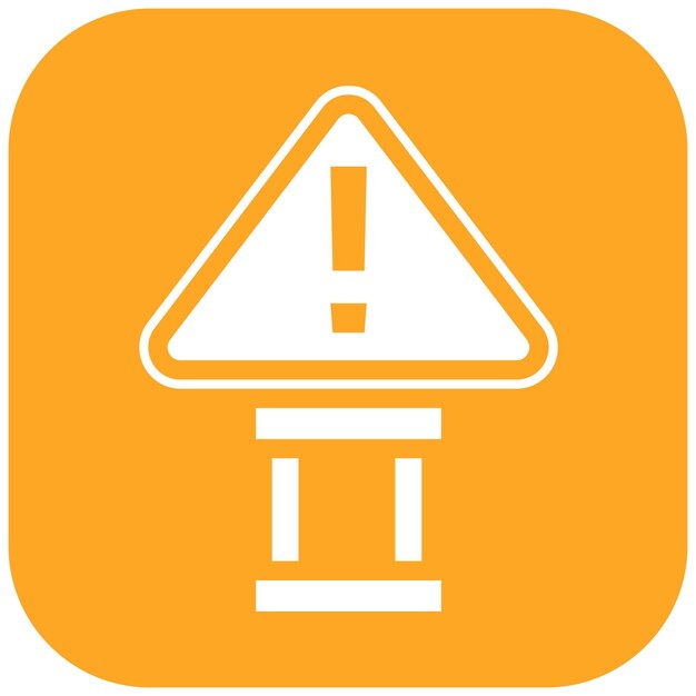Ilustración del icono del vector de advertencia de peligro del conjunto de iconos del laboratorio