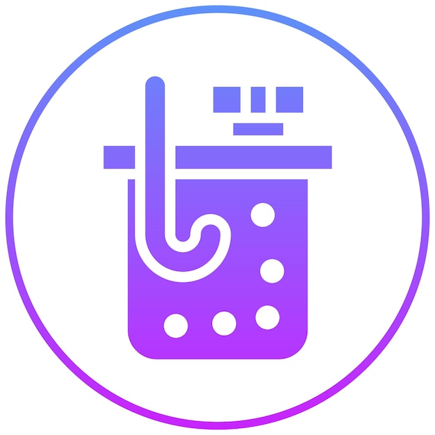 Ilustración del icono del vector de aireación del conjunto de iconos del laboratorio