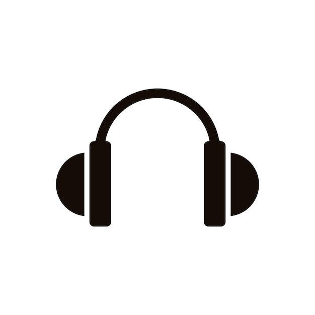 Ilustración de icono de vector aislado de auriculares de música plana