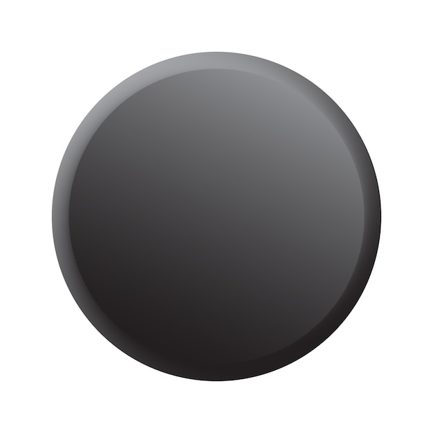 Ilustración de icono de vector aislado de botón circular negro