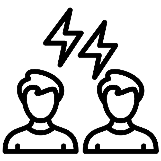 Ilustración del icono del vector de altercación del conjunto de iconos de recursos humanos