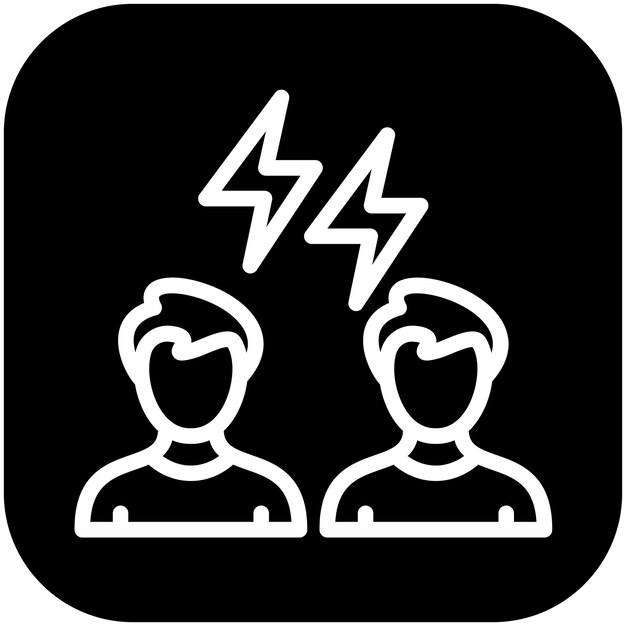 Ilustración del icono del vector de altercación del conjunto de iconos de recursos humanos