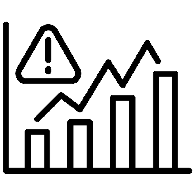 Ilustración del icono del vector de análisis de riesgos del conjunto de iconos de Big Data