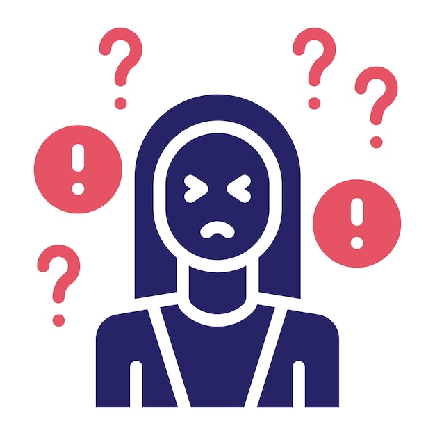 Ilustración del icono del vector de ansiedad del conjunto de iconos de salud mental