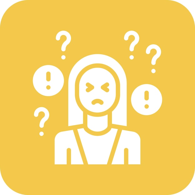 Ilustración del icono del vector de ansiedad del conjunto de iconos de salud mental