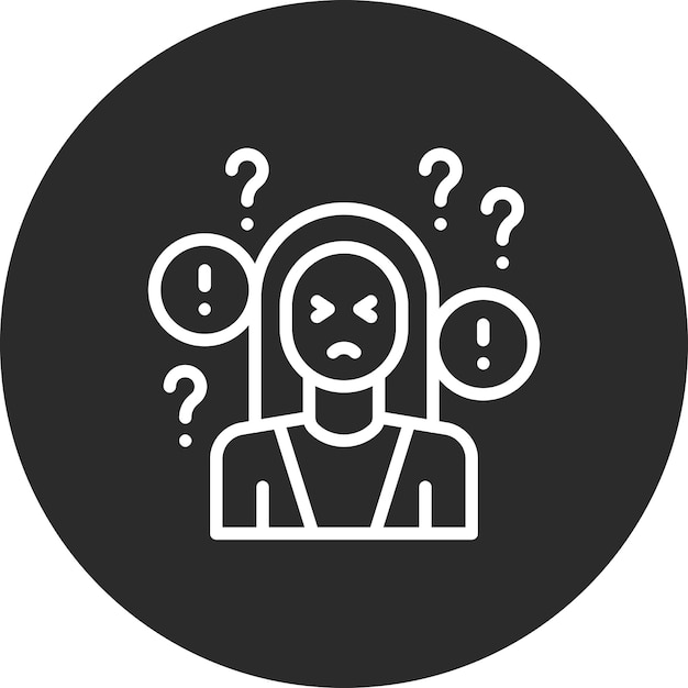 Ilustración del icono del vector de ansiedad del conjunto de iconos de salud mental