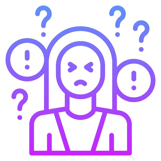 Ilustración del icono del vector de ansiedad del conjunto de iconos de salud mental