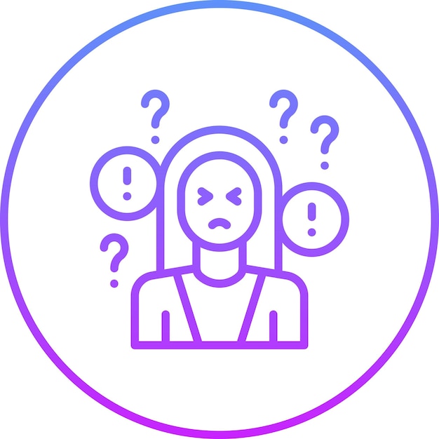 Ilustración del icono del vector de ansiedad del conjunto de iconos de salud mental