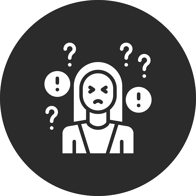 Ilustración del icono del vector de ansiedad del conjunto de iconos de salud mental
