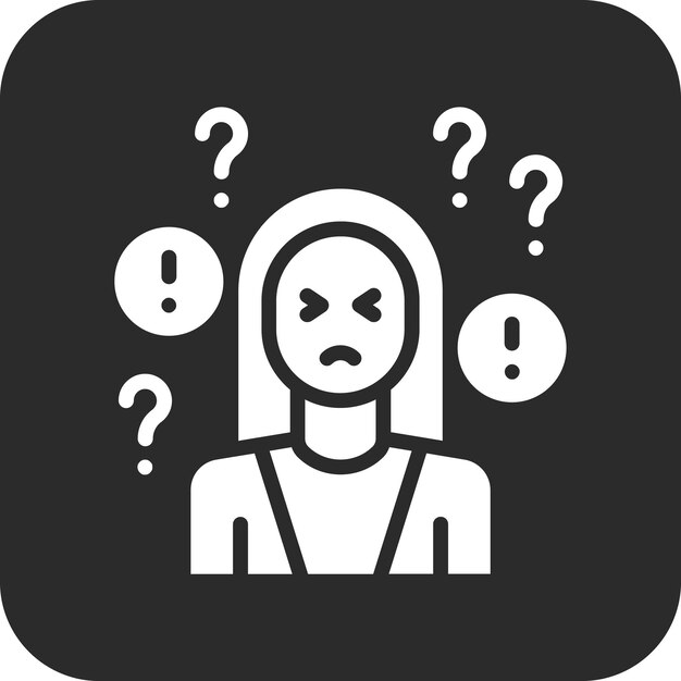 Ilustración del icono del vector de ansiedad del conjunto de iconos de salud mental