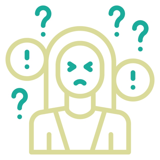 Ilustración del icono del vector de ansiedad del conjunto de iconos de salud mental