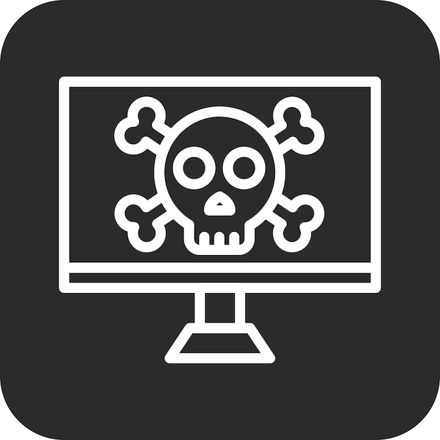 Ilustración del icono del vector de ataque cibernético del conjunto de iconos de seguridad cibernética