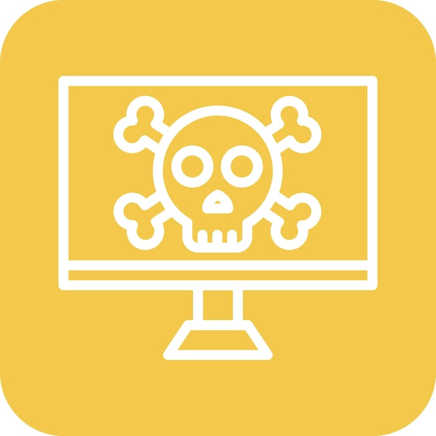 Ilustración del icono del vector de ataque cibernético del conjunto de iconos de seguridad cibernética