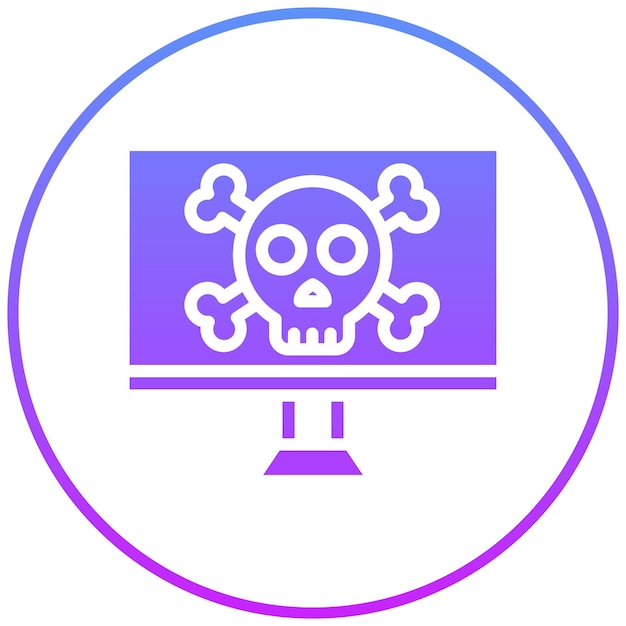 Ilustración del icono del vector de ataque cibernético del conjunto de iconos de seguridad cibernética