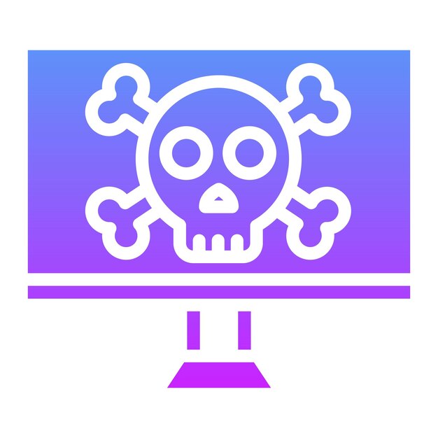 Ilustración del icono del vector de ataque cibernético del conjunto de iconos de seguridad cibernética