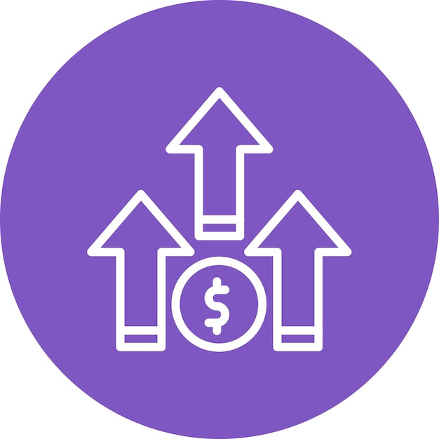 Ilustración del icono del vector de aumento de precios del conjunto de iconos de banca y finanzas