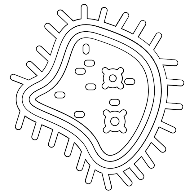 Ilustración del icono del vector de bacterias del conjunto de iconos de medicina