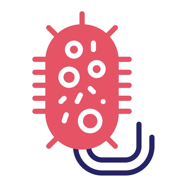 Ilustración del icono del vector de bacterias del conjunto de iconos de química